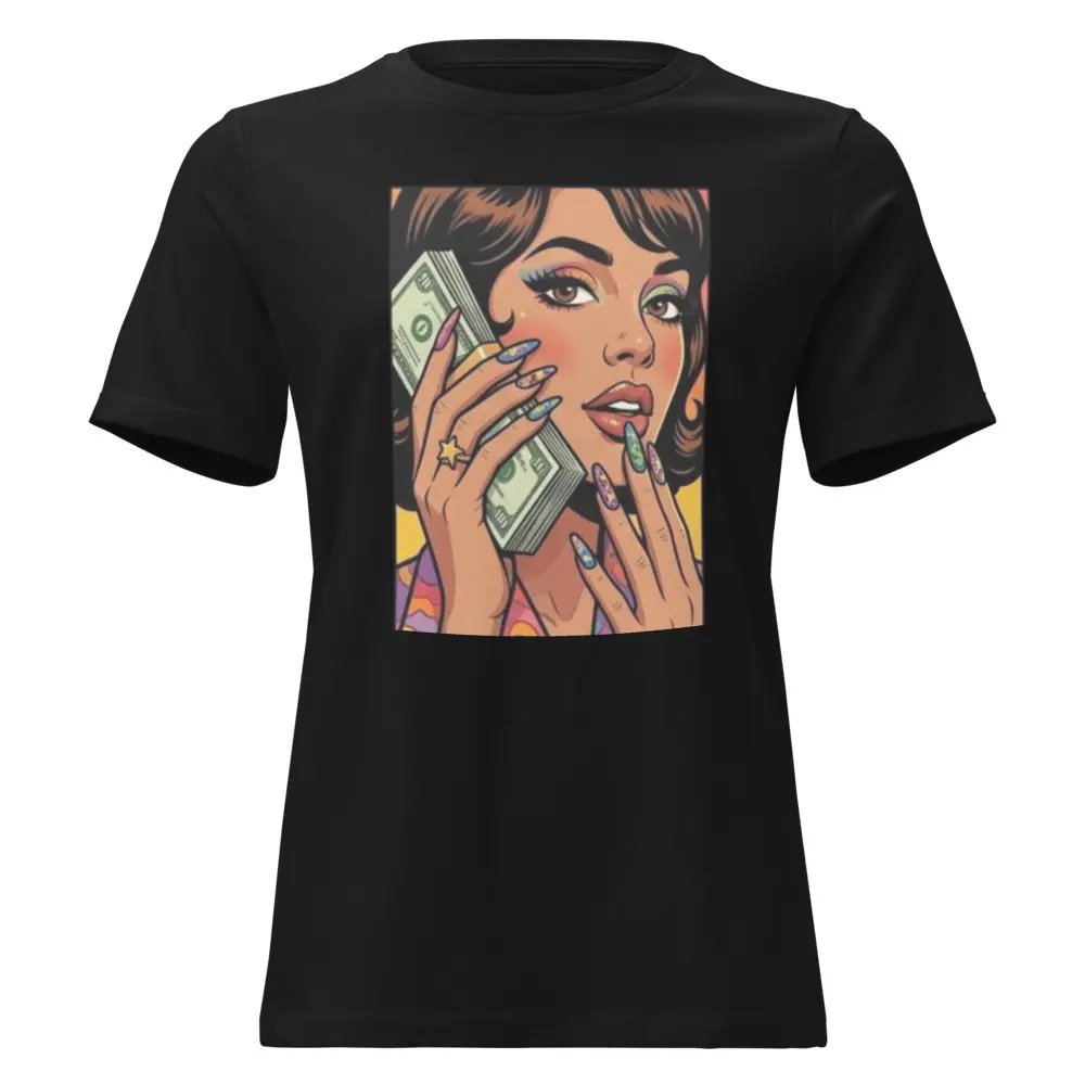 Women's 'Check Over Chatter' Graphic Print T-Shirt, Casual Streetwear Short Sleeve Cotton Top with a Relaxed Fit, Fashion, Tshirt, Relaxed Cut
