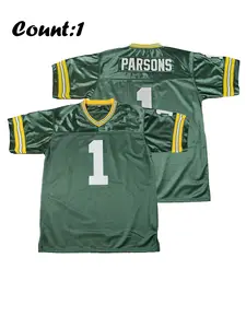 Men's Letter Embroidered V Neck Long Sleeve Rugby Jersey, Vintage Loose Fit Sportswear Workout Clothes for Fall & Winter, Casual Style, Athletic Shirt