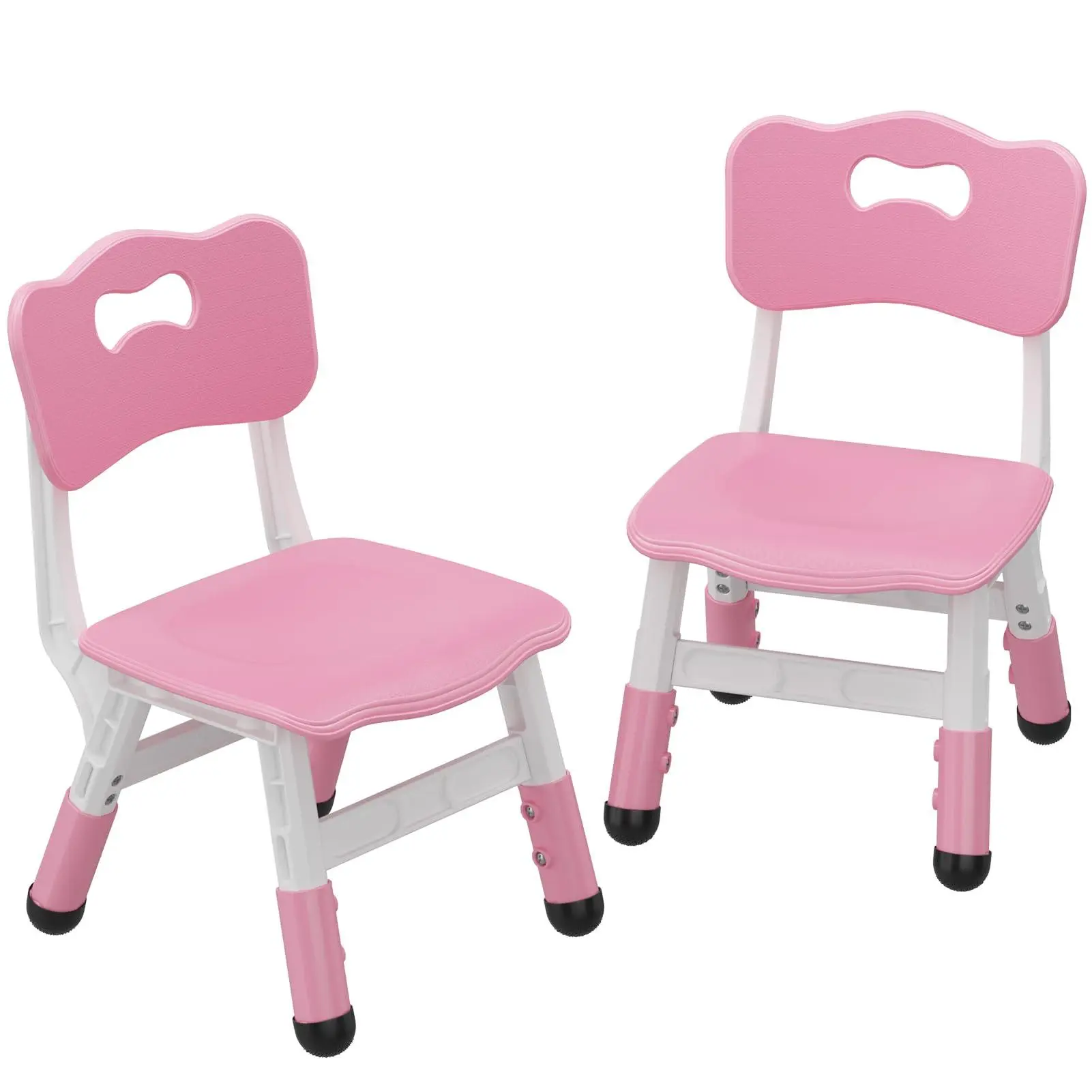 2-Pack Adjustable Kids Chairs, 3-Level Height Adjustable Plastic Toddler Chair with Non-Slip Base, Ergonomic Kids Seat, Lightweight Children Chair for Home, School, Daycare, Indoor Outdoor, Ages 2-8