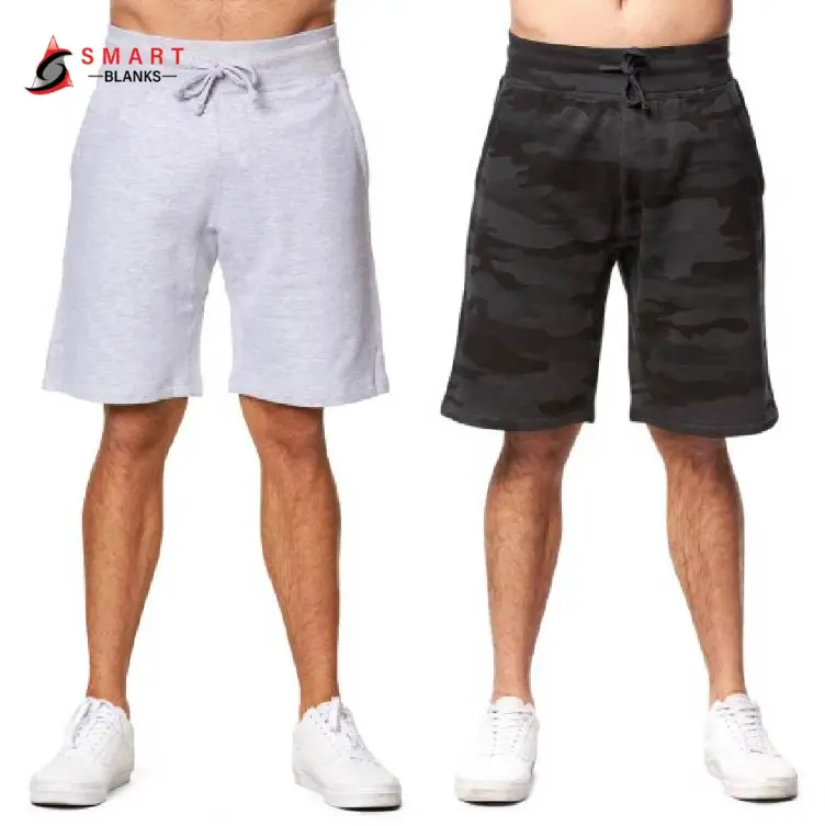 SMART BLANKS Men's Fleece Shorts 2 Pockets Active Fleece Short Pants Gym Casual Athletic Gym Shorts Plain Shorts Drawstring Hip Hop Harem Casual