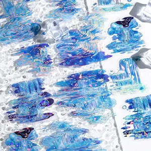 20pcs Pet Raindrop Ice Crystal Shell Sticker Pack, Unbounded Water Language Series, Hand Account Decoration Material Stickers
