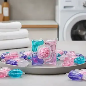5 in 1 Laundry Beads, 20/30/50pcs Long-lasting Fragrance Laundry Beads, Powerful Stain Removal Concentrated Cleaning Laundry Detergent Beads for Washing Machine