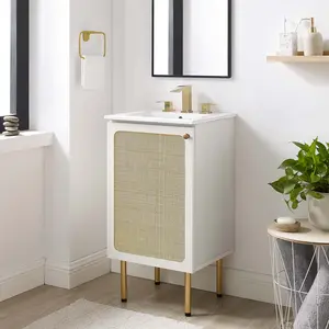 Chaucer 18" Bathroom Vanity in White White