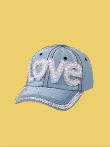 Rhinestone & Faux Pearl Decorated Baseball Cap, Casual Outdoor Sports Hat for Women, Fashion Accessories for Daily Wear, Trucker Hats