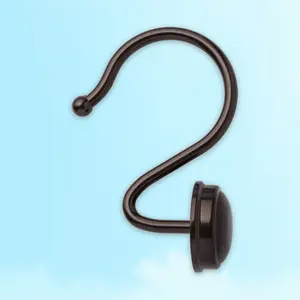 Rust Proof Button Shower Hook Nickel - for Shower Curtains, Threshold
