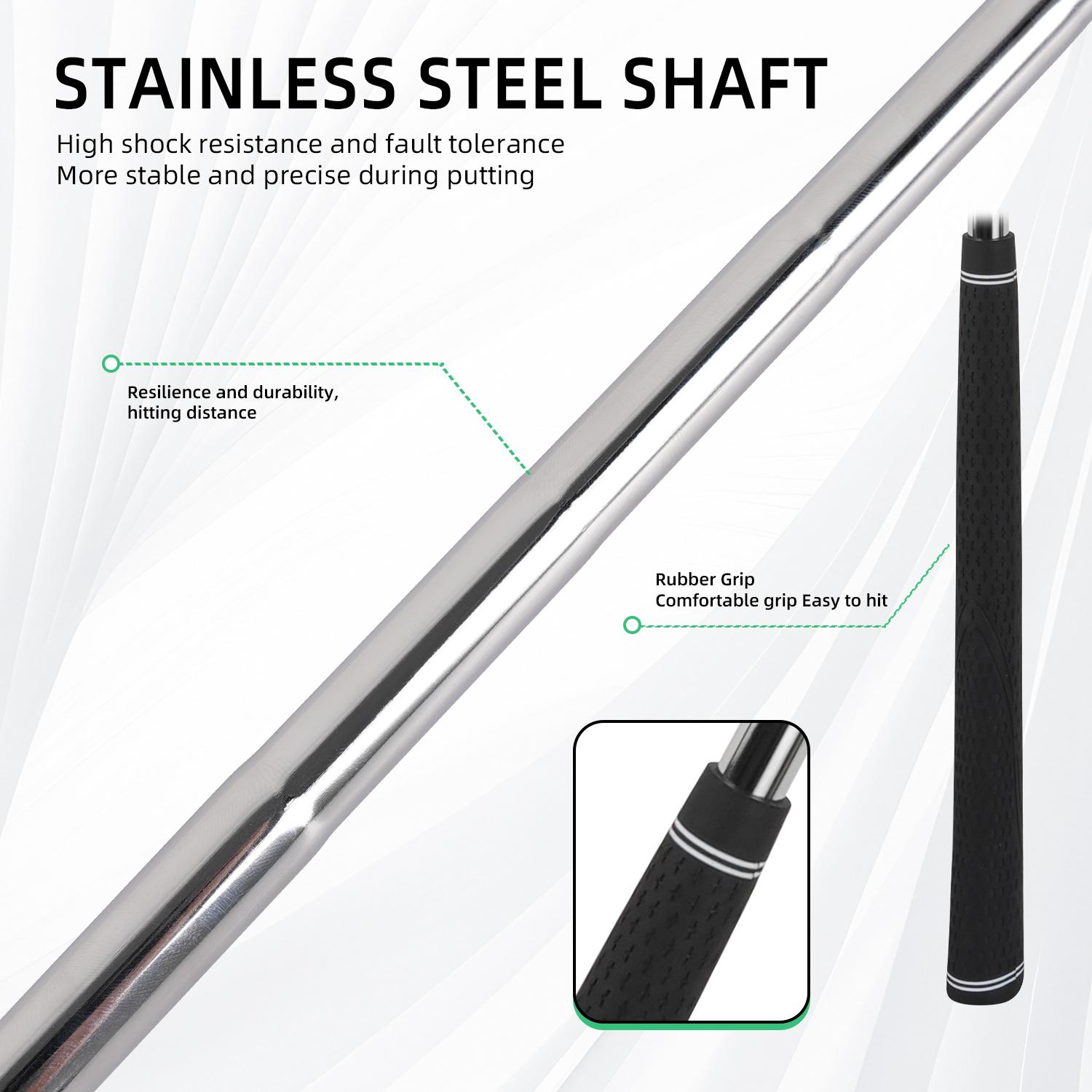 WUDAY Right-Handed Golf Putter – Super Wear-Resistant Coating (No Fading After Repeated Hitting), Premium Grip, Enhanced Aim Line for Precise Alignment – Optimized Value Putter Auto-Aligning Stability Golf Putter mallet putter