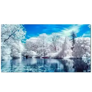 5D Lake Landscape Diamond Painting, Diamonds Painting Winter Tree Kits for Adults，DIY Full Round Drill Crystal Rhinestone Arts and Crafts, Gem Art Paints with Diamond Home Wall Decoror