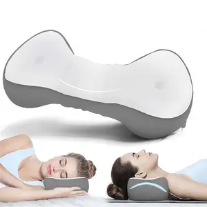 Neck Support Pillow, Cervical Traction Pillow, Small Neck Roll Pillow, High-Quality Lumbar & Travel Pillow, Detachable Cooling Case