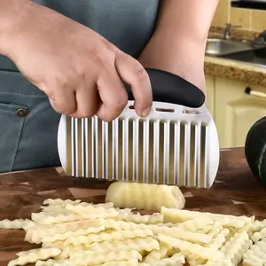 Potato Slicer, Potato Wave Cutter, Home Vegetable Cutting Tool, Fancy Striping and Dicing Tool
