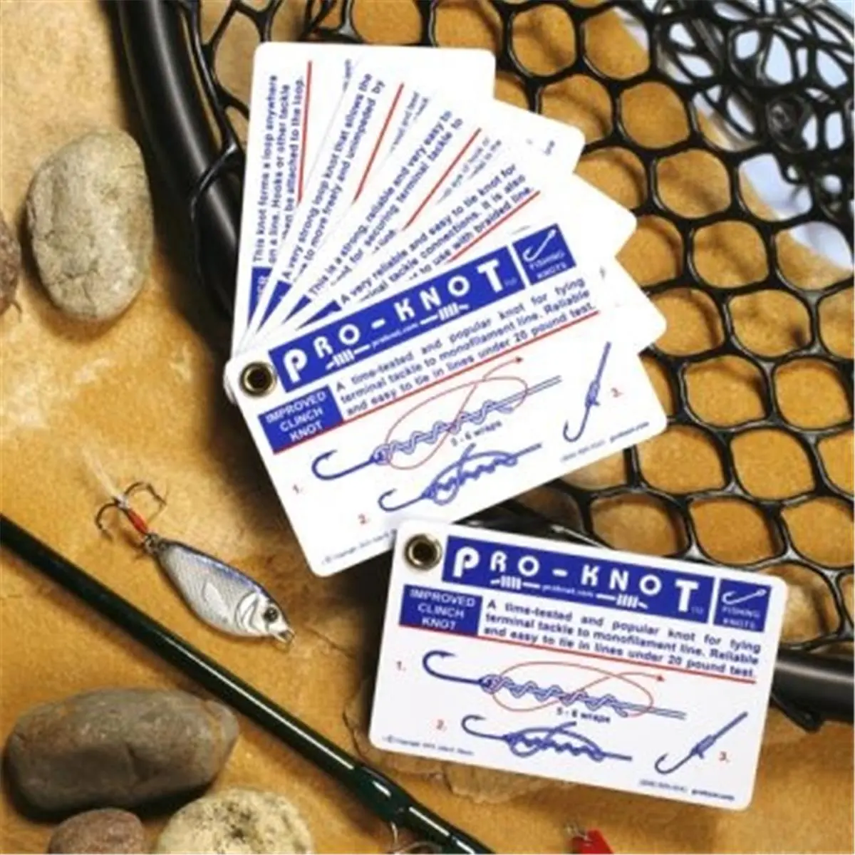 212 MAIN Compact Waterproof Plastic Fishing Knot Instruction Cards - 10 Knots Including Bowline, Step-By-Step Office Stationery for Fishing Enthusiasts