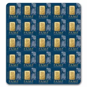 Pamp Suisse 25x1 Gram Gold Lady Fortuna Bar (Multigram Card)- Total 25 grams