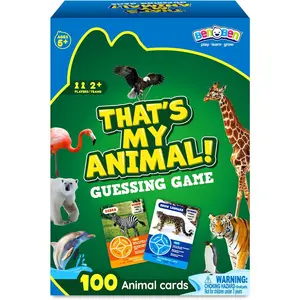 BenBen That's My Animal Guessing Game for Kids & Family 100 Animal Cards Educational Board Game for Travel Classroom Camping Party Car Airplane Road Trip Activities for Boys Girls Ages 5+
