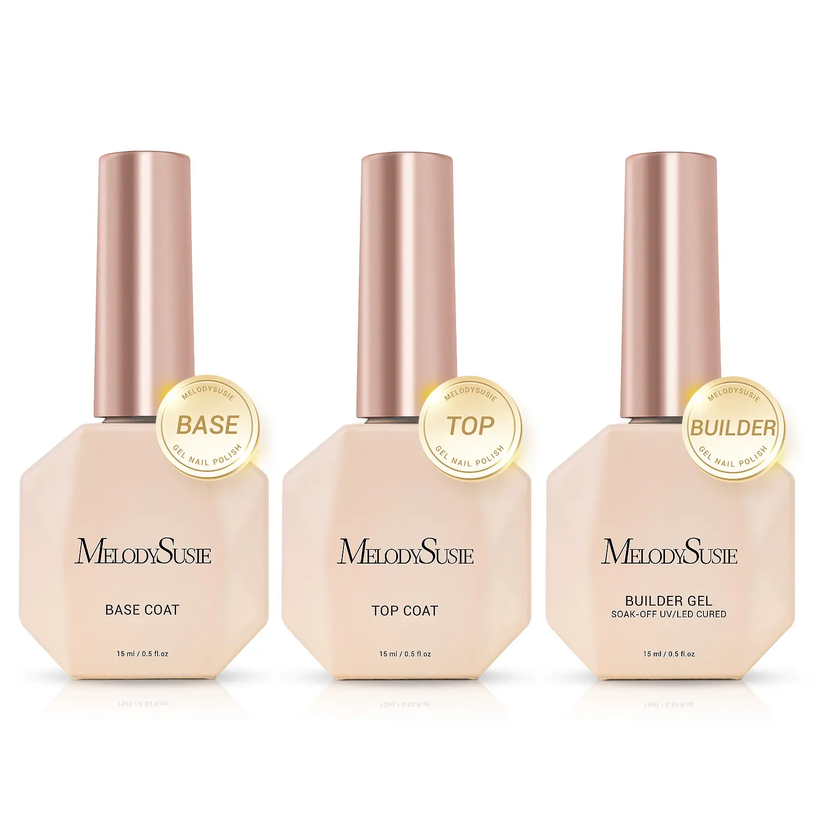 Top & Base Coat Gel Essentials Set - 3Pcs