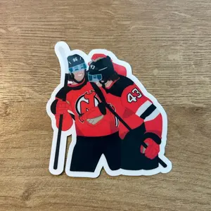 Jack and Luke Hughes Sticker | New Jersey Devils – Hockey Brothers Vinyl Decal, Laptop Water Bottle Sticker, Fan Merch Gift