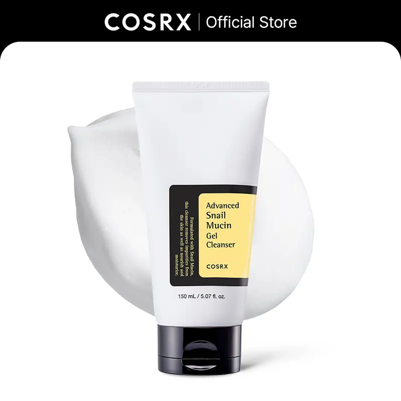 COSRX Advanced Snail Mucin Gel Cleanser - Gentle, Cruelty-Free Daily Face Wash for Dry Skin Adults, Hydrating Foam, Supports Skin Repair & Radiant Bright Complexion, Korean Beauty Selfcare, 150ml