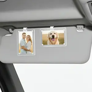 Magnetic Car Visor Photo Clips are acrylic custom car accessories for displaying family lover or personal photos practical frames for daily commutes and travel ideal gifts for holidays like Christmas Thanksgiving and Valentine's Day