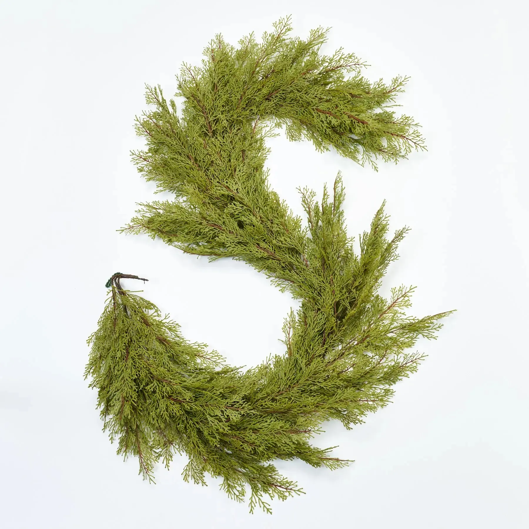 6 ft Real Touch Cedar Leaf Garland - Holiday Decorating Decorative Greenery, Christmas Home Decor for Front Door, Winter Table Runner, 6 Foot