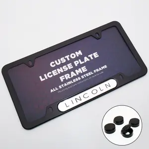 Black / Chrome Front or Rear Stainless Steel License Plate Frame Protect Cover Fit Lincoln Car Decorate Accessories Gifts