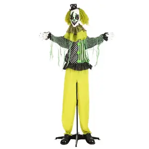 5.5 Foot Animated Green Clown Prop