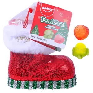 HOT - AMOS Peelerz Christmas Stocking Gummy Candy Boot, 3.53oz (100g), Peelable Fruit Gummies, Holiday Stocking Stuffer for Kids & Adults, Christmas Candy Gift