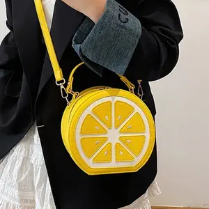 Lemon-Shaped Crossbody Bag for Women, Perfect Street Style & Y2K Atmosphere, Single Shoulder or Tote Bag, Mother's Day Gift
