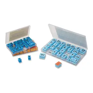 Educational Insights Alphabet Rubber Stamps - Uppercase 5/8", Set of 26 Letters and 4 Punctuation Marks: Perfect for Homeschool & Classroom, Ages 4+