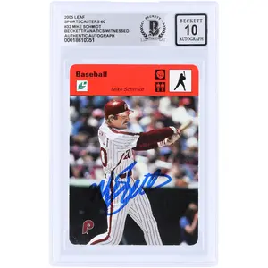 Mike Schmidt Philadelphia Phillies Autographed 2005 Leaf Sportcaster 60 #32 #/60 Beckett Fanatics Witnessed Authenticated 10 Card - Fanatics Authentic Certified