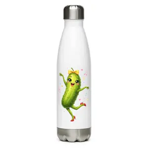 Happy Dancing Pickle Stainless steel water bottle