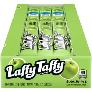 Laffy Taffy Rope - Sour Apple Flavor (Box of 24 Ropes) Candy Snack Sweet Natural