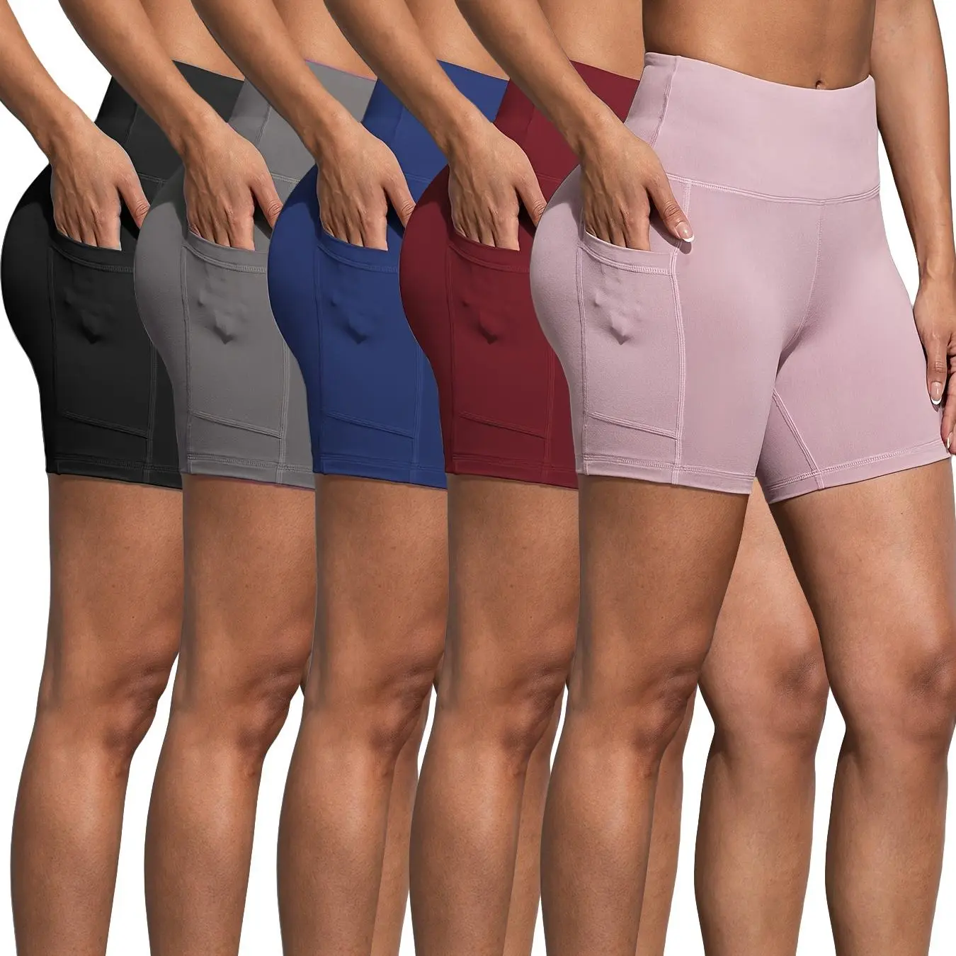 5Pcs (Black + Gray+ Pink + Blue + Red)