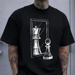 Chess Pawn Mirror King Motivational T-Shirt, Chess Enthusiast Casual Top