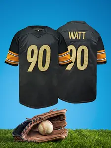 Men's #90 Football Jersey Embroidered Retro American Football Uniform