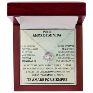 PARA EL AMOR DE MI VIDA - Necklace Message Card, Spanish - te amare por siempre - Gift For Her - Gift For Wife