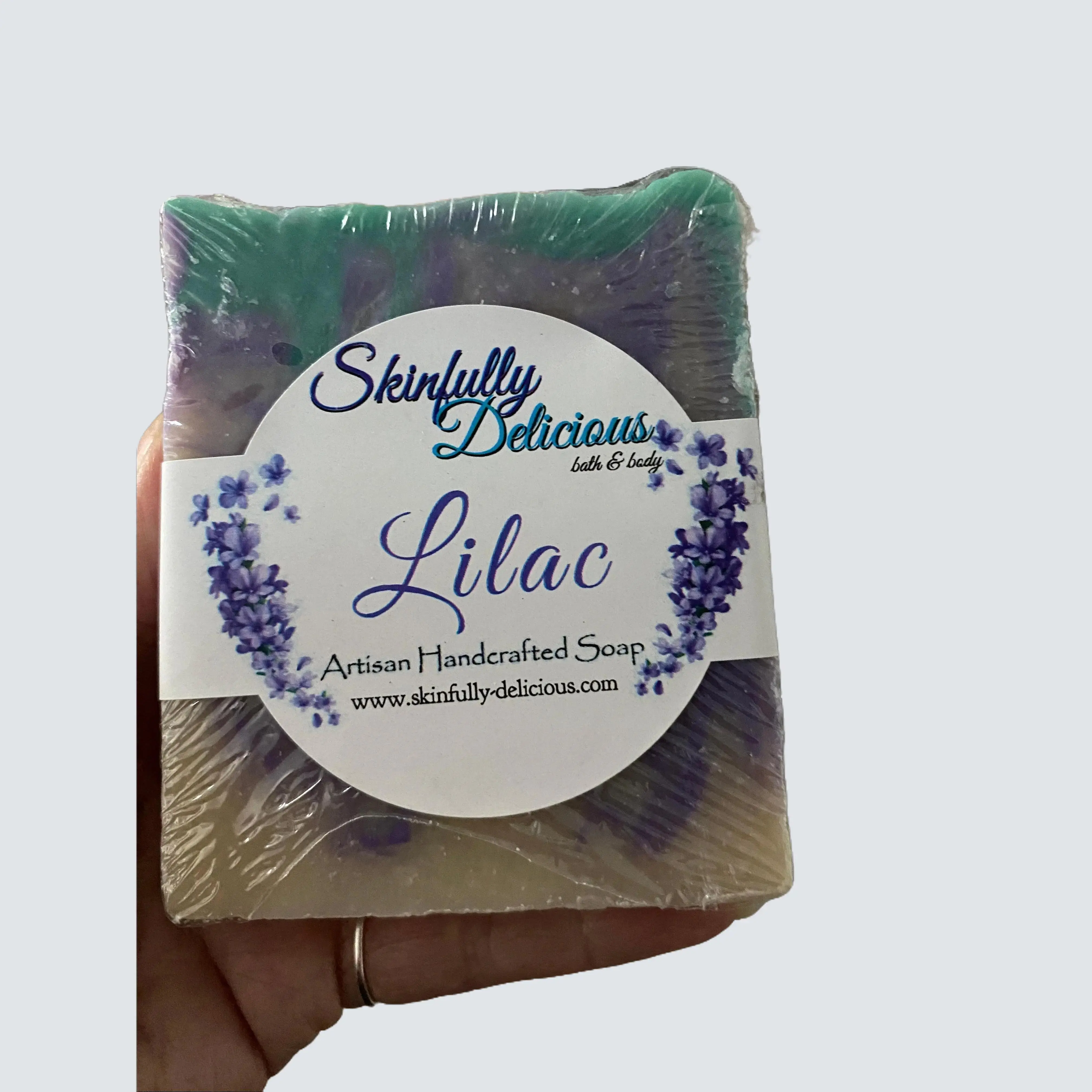 Skinfully Delicious Lilac Bar Soap 150g - Artisan Handcrafted with Coconut & Olive Oils for Freshly Blooming Lilac Aroma