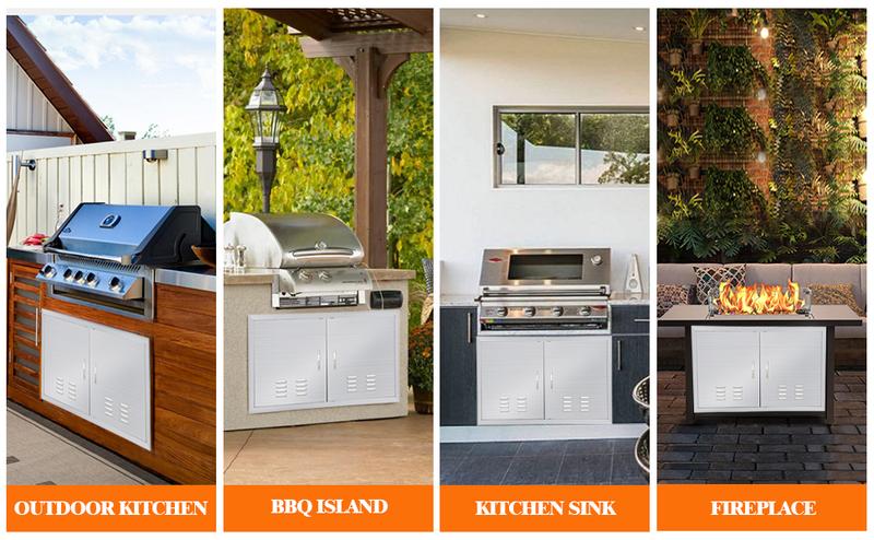 Garvee High-Performance Stainless Steel Outdoor Kitchen Doors and Access Panels Available in Multiple Sizes (17" to 31" W x 21" to 24" H) Perfect for BBQ Islands, Grilling Stations, Fireplaces, and Both Indoor and Outdoor Use