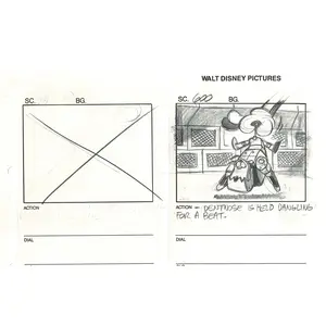 Chip n Dale Rescue Rangers Original Production Animation Storyboard Walt Disney FIRST EPISODE 1988 A184