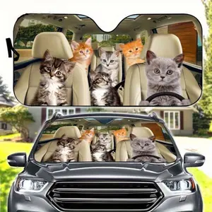 1 item, cat car sunshade, cat car decoration, cat windshield, gift for cat lovers, cat car sunshade, Halloween and Christmas gift