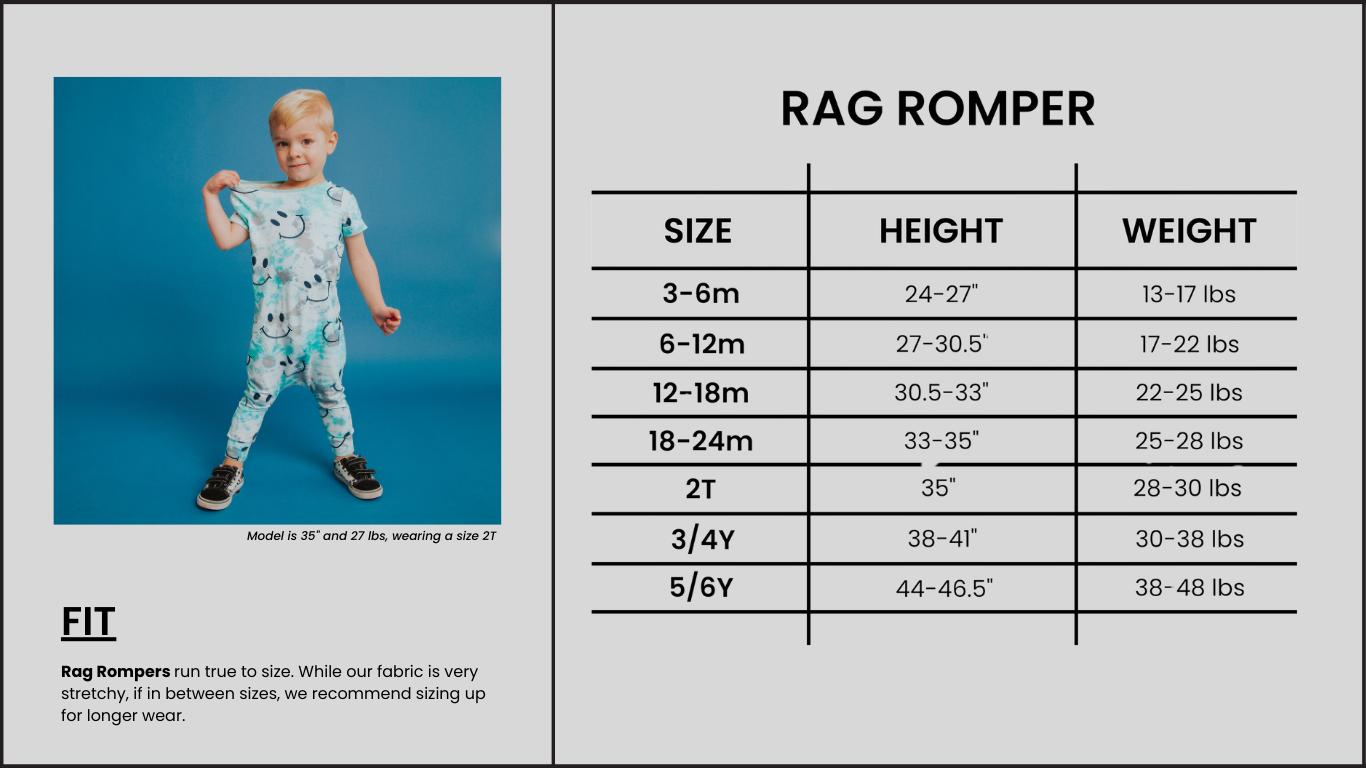 Kids Rag Romper - 'Big Leopard' - Natural - Soft, Stretchy, and Stretchy Neckline for easy on and off