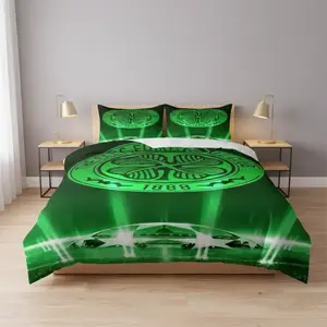 Celtic Football Club Logo Decorative Bedding Set, Bedroom Decor Gift for Adults & Youth, Includes Duvet Cover & Pillowcases, No Filling Included