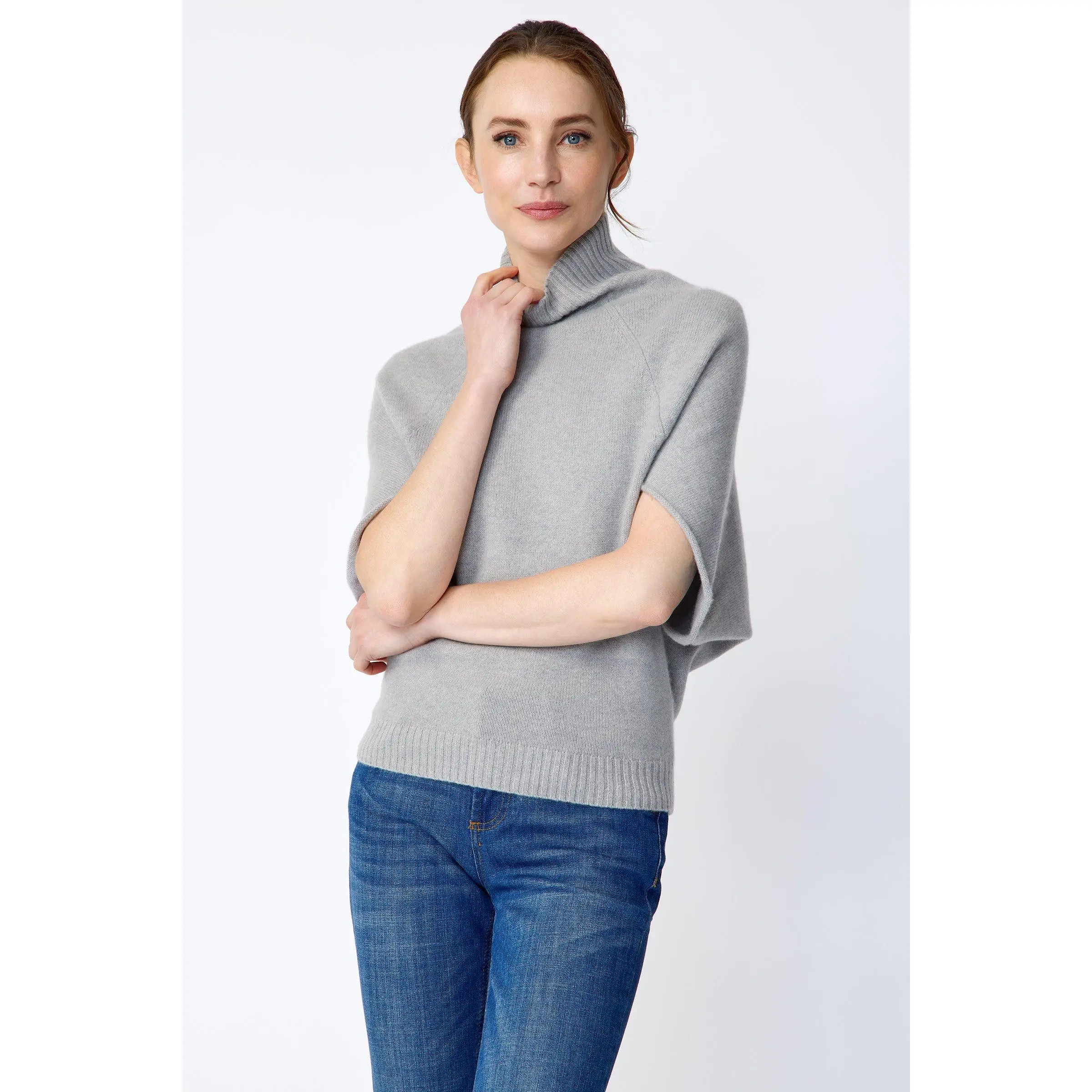 Cashmere Cape Sweater Heather Grey