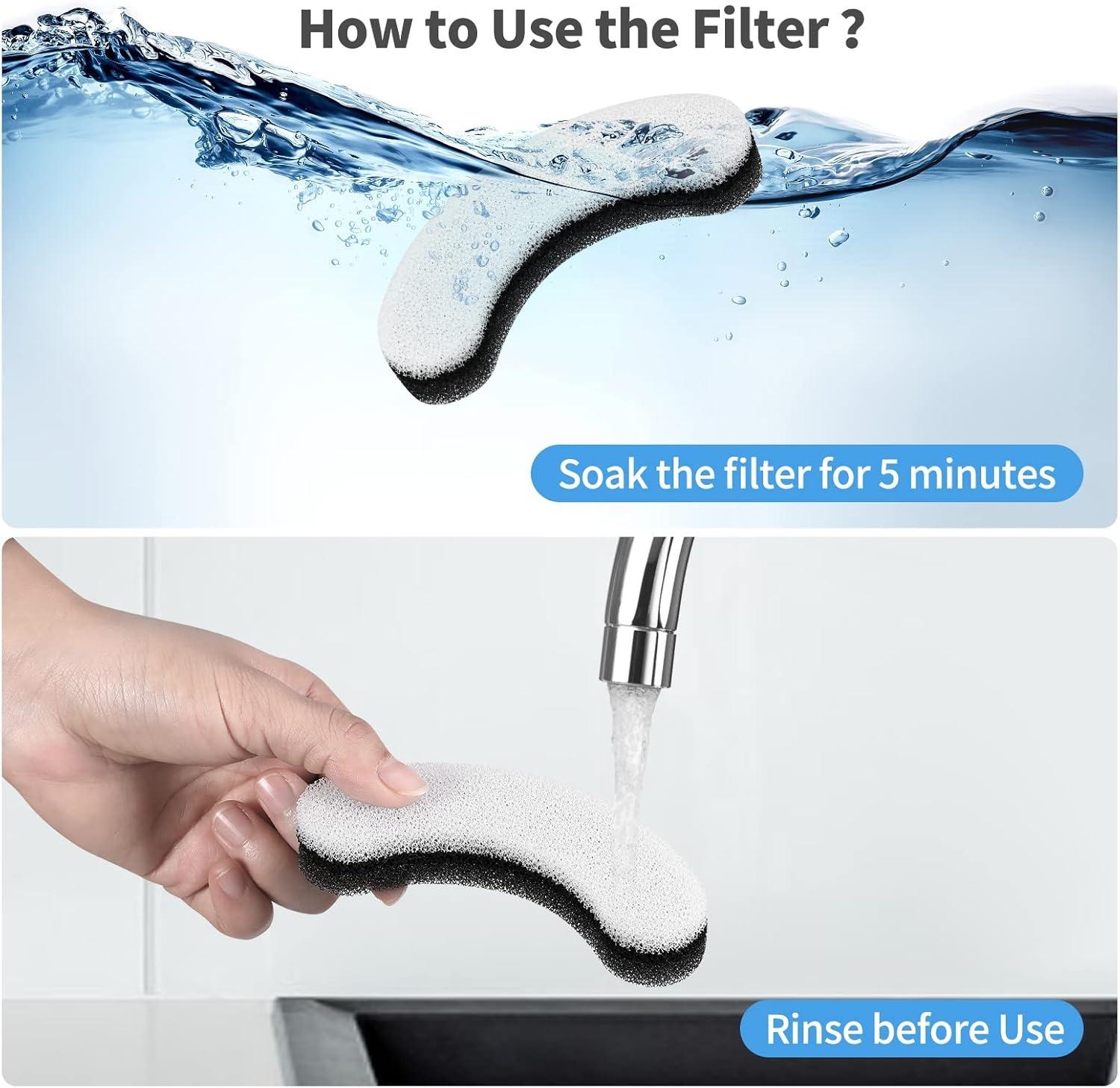 12 Pack Universal Cat Water Fountain Filters Pre Filter Sponges, Premium Foam Replacement Filters Fit Most Automatic Pet Water Dispenser, Keep Fresh Clean Drinking Water for Cats Dogs Small Pets