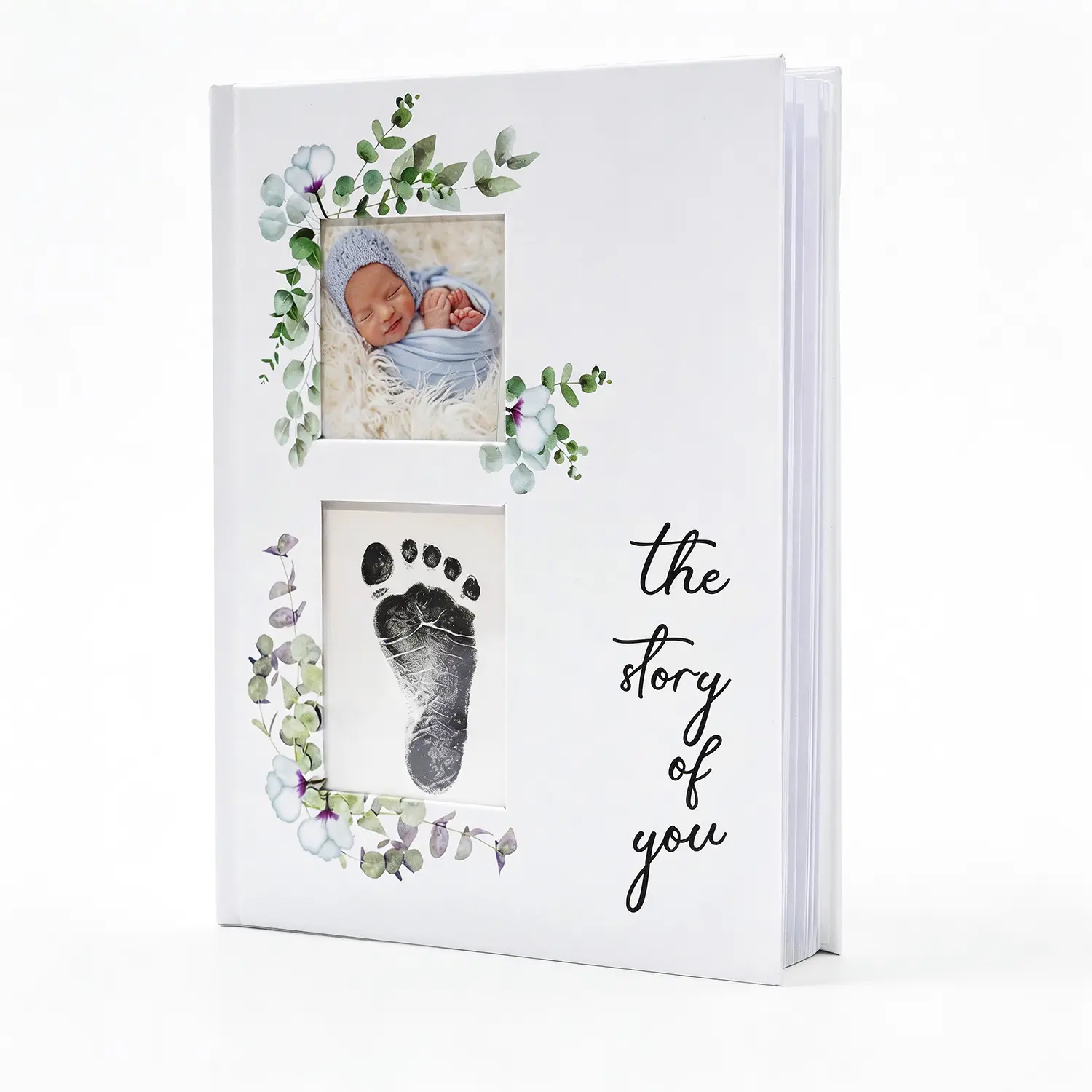 Baby Book Keepsake - Floral & Leaf Botanical Pattern Baby Milestone Book for Boy or Girl - Baby Journal & Pregnancy Memory Book - Monthly Milestone Record Baby Books for Baby Shower - Elegant Gender Neutral Gift for Moms