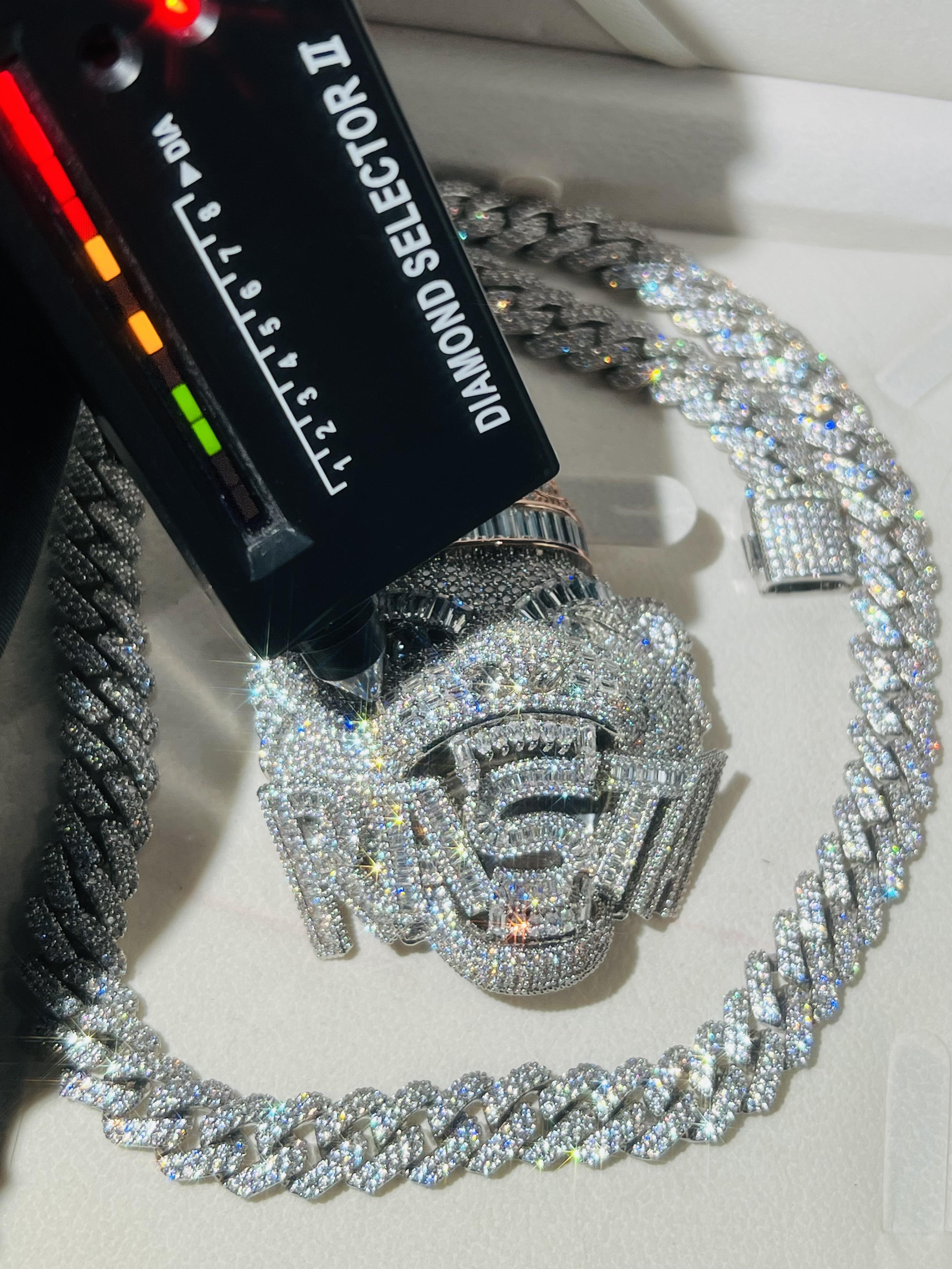 Micro Pave Vvs Ice Diamond 3D Lion Head Pendant High Charm Luxury Pendant Vvs Glory Diamond Hip Hop Men's Pendant, Valentine's Day Easter Gift Anniversary Gift