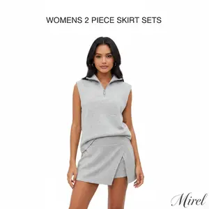 [HOT] Womens 2 Piece Skirt Sets Summer Sleeveless Half Zip Sweatshirt Athletic Skorts Tennis Outfits Casual Sweatsuits with Built-in Shorts, Buttery Soft Fabric for Active Lifestyle #SpringStatements
