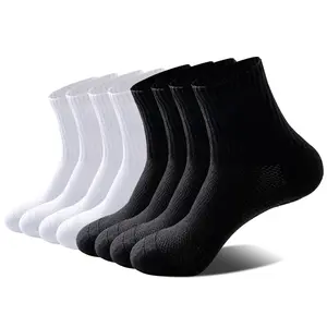 Men's Performance Sports Crew Socks 4 Pack Anti Slip Cushioned Athletic Socks with Moisture Wicking Technology Arch Support Durable Construction