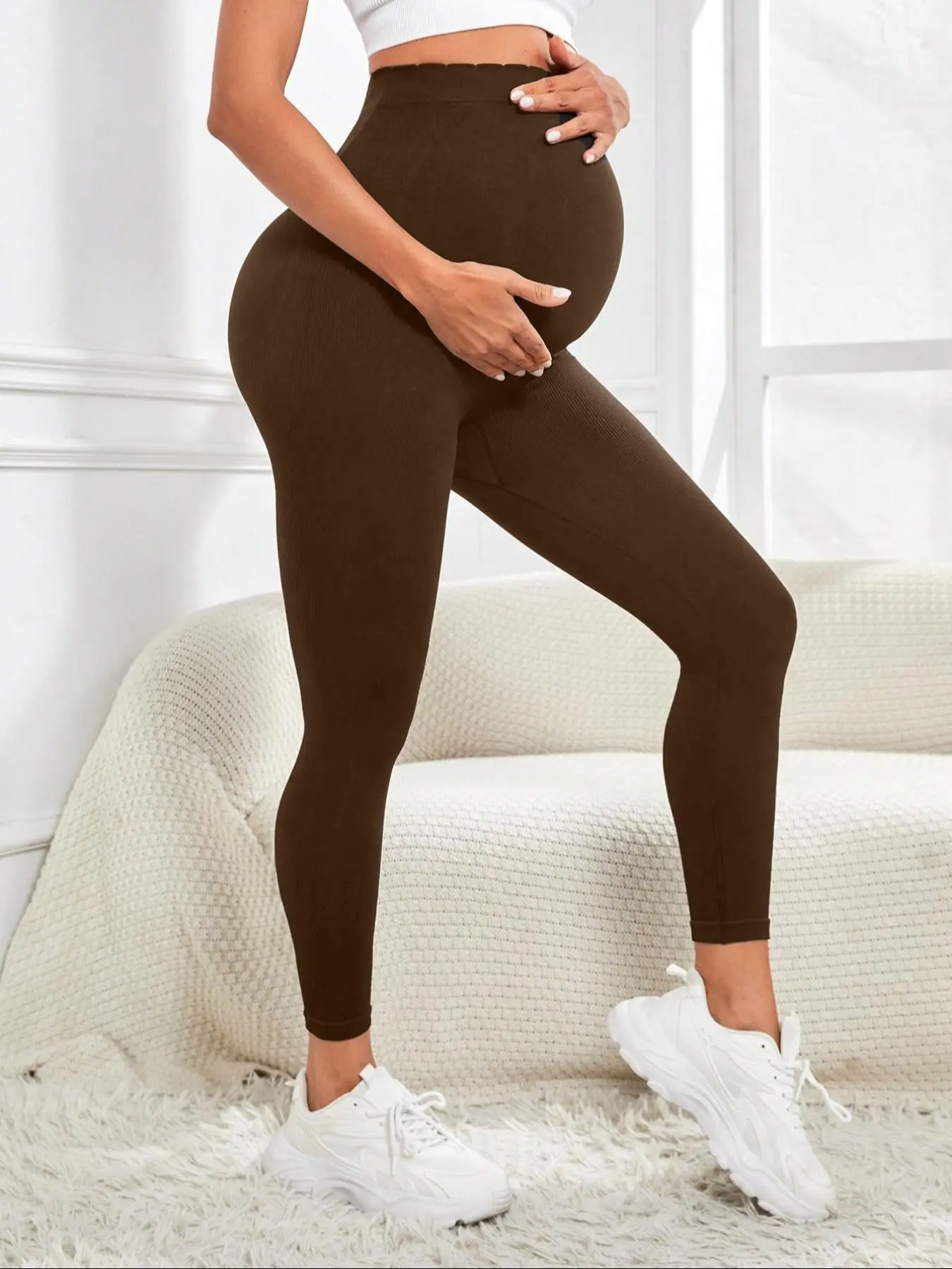 brown maternity dress pants 7/8th Pregnancy Pants Origin khaki  Cache Cur US