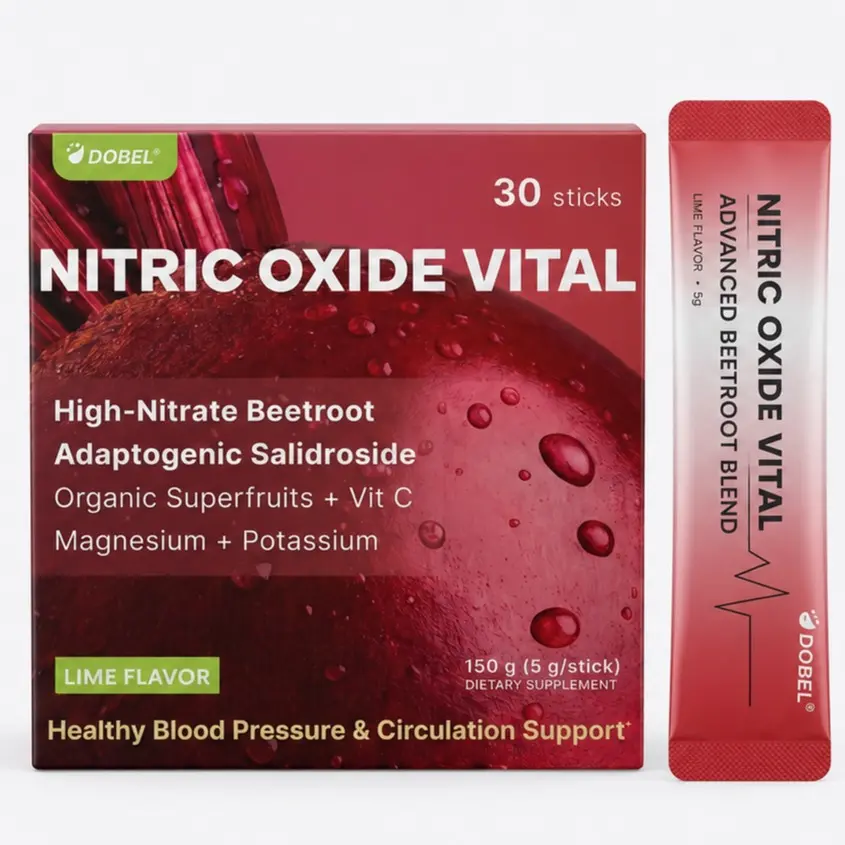 Dobel Nitric Oxide Supplements for Blood Flow & Circulation, Beetroot Powder for Women, Cardiovascular Support, Healthy Blood Pressure & Daily Vitality, 30 Sticks