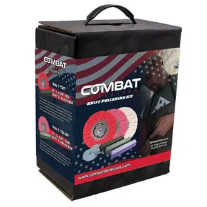 Combat Abrasives | Steel & Stainless Steel Polishing Kit – Complete 3-Step Airway Buffing System for Knife Polishing, Mirror Finishing & Metal Restoration