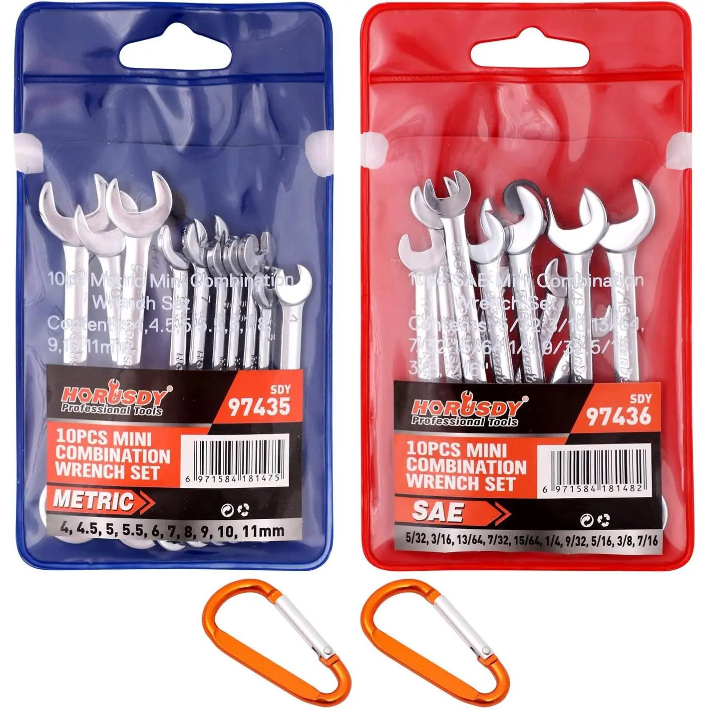 20-Piece Mini Combination Wrench Set - Metric & SAE Dual Sizes, Alloy Steel, Corrosion Res., for Hobbies, Family, Automobile Use, Ensures Effective Extended Service Life