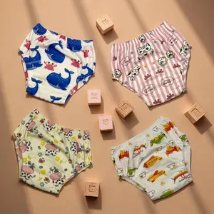 4pcs Washable Baby Diapers, Training Babies How to Use Toilet, Breathable Comfort All Seasons, Gift, Skin-Friendly Reusable